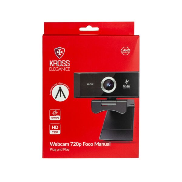 Webcam Kross HD 720P USB com tripé ajustável KE-WBM720P - Image 9